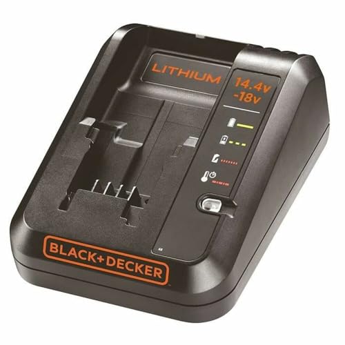 BLACK+DECKER Cargador 1A para baterías de litio de 14,4V y 18V, Compatible con todas las herramientas BLACK+DECKER, Sin Efecto Memoria, Baja Autodescarga, Práctica, Compacta y Versátil